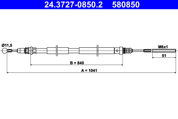 Handremkabel ATE 24.3727-0850.2