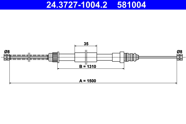 Handremkabel ATE 24.3727-1004.2