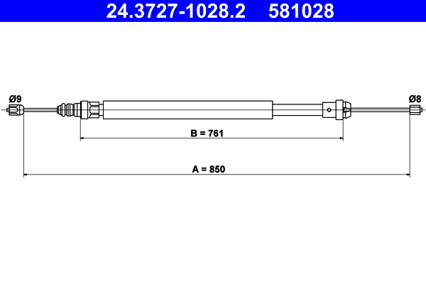 Handremkabel ATE 24.3727-1028.2