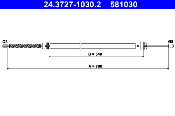 Handremkabel ATE 24.3727-1030.2