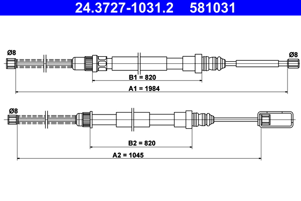 Handremkabel ATE 24.3727-1031.2