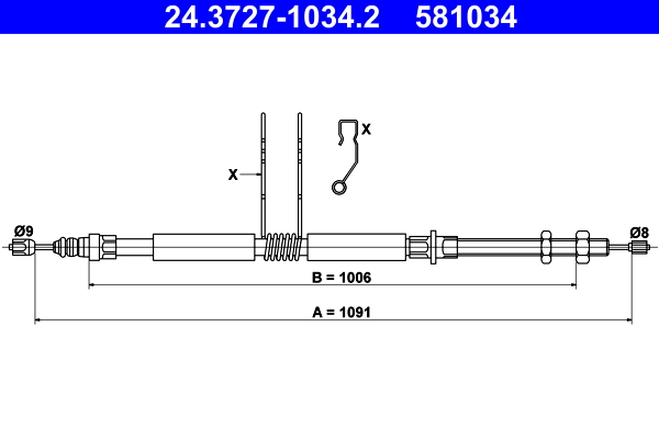 Handremkabel ATE 24.3727-1034.2