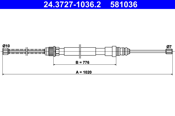 Handremkabel ATE 24.3727-1036.2