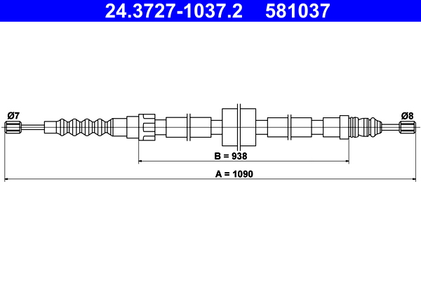 Handremkabel ATE 24.3727-1037.2