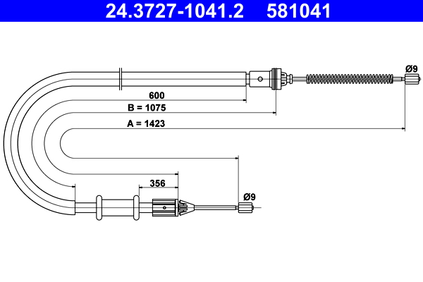 Handremkabel ATE 24.3727-1041.2