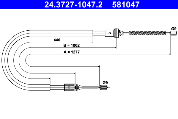 Handremkabel ATE 24.3727-1047.2