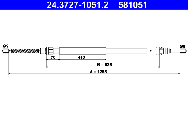 Handremkabel ATE 24.3727-1051.2