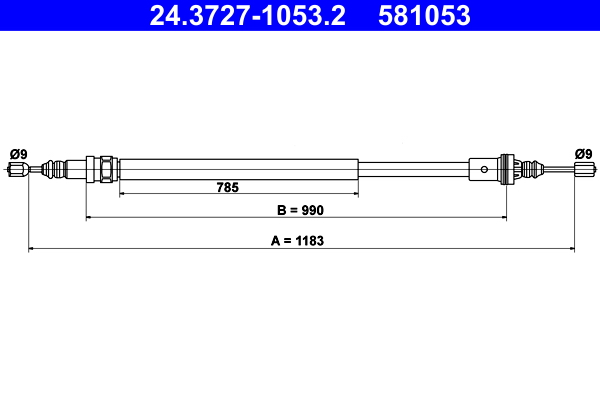 Handremkabel ATE 24.3727-1053.2