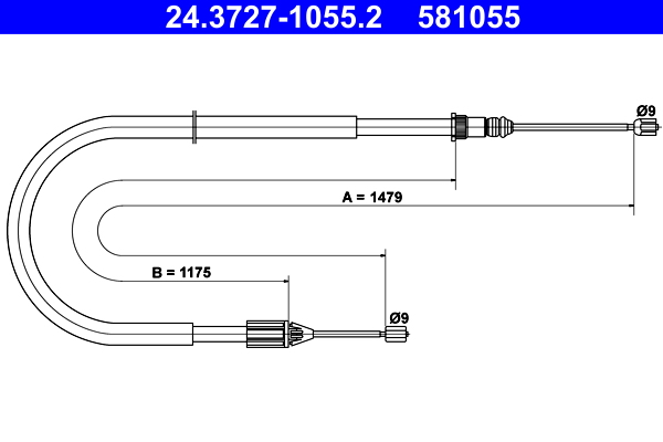 Handremkabel ATE 24.3727-1055.2