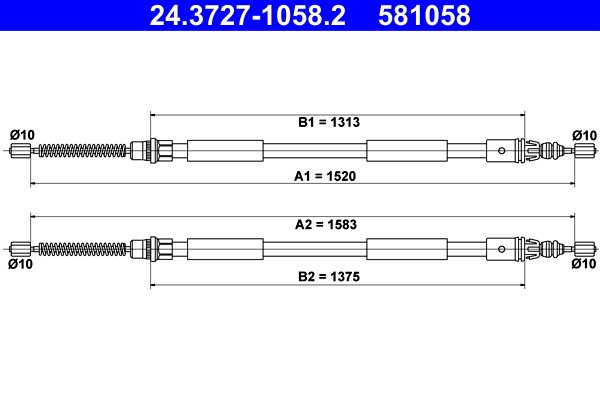 Handremkabel ATE 24.3727-1058.2