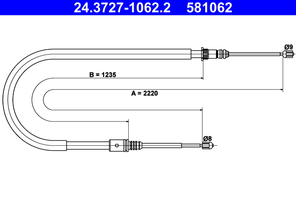 Handremkabel ATE 24.3727-1062.2