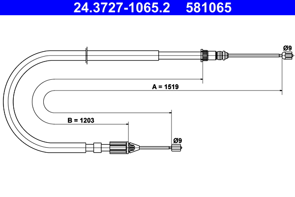 Handremkabel ATE 24.3727-1065.2