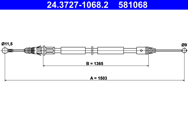 Handremkabel ATE 24.3727-1068.2