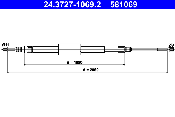 Handremkabel ATE 24.3727-1069.2