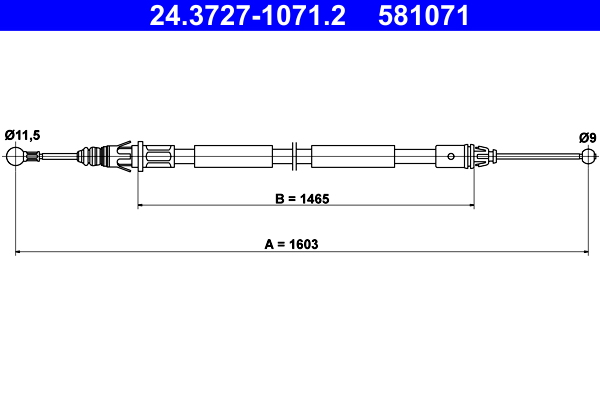 Handremkabel ATE 24.3727-1071.2