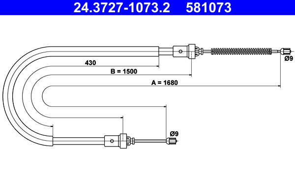 Handremkabel ATE 24.3727-1073.2