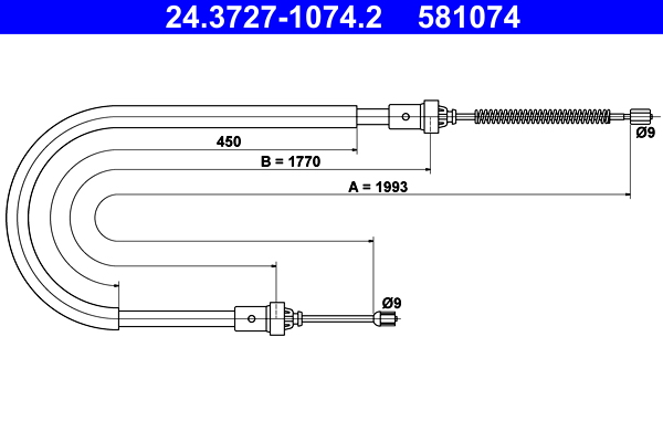 Handremkabel ATE 24.3727-1074.2