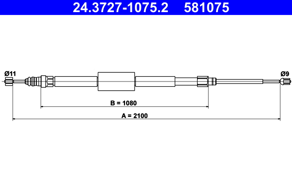 Handremkabel ATE 24.3727-1075.2