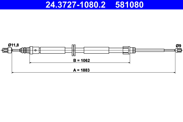 Handremkabel ATE 24.3727-1080.2