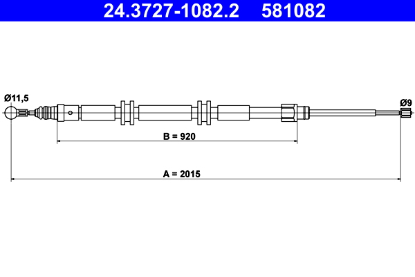 Handremkabel ATE 24.3727-1082.2