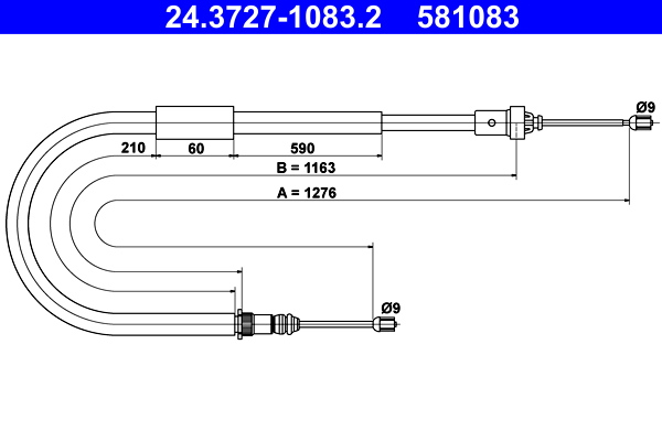 Handremkabel ATE 24.3727-1083.2