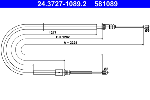 Handremkabel ATE 24.3727-1089.2