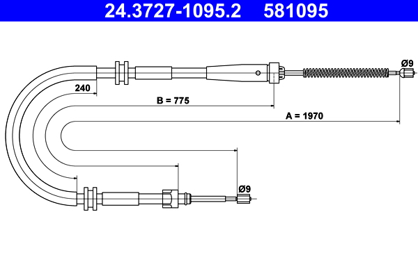 Handremkabel ATE 24.3727-1095.2