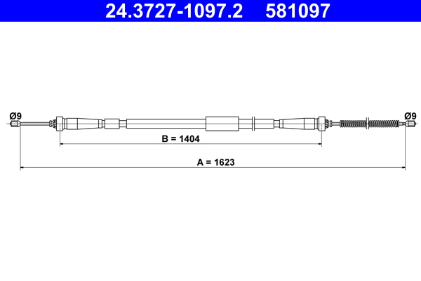 Handremkabel ATE 24.3727-1097.2