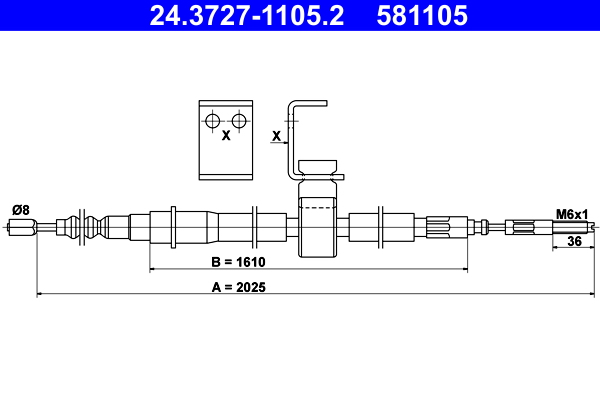 Handremkabel ATE 24.3727-1105.2