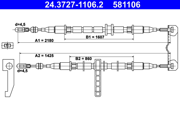 Handremkabel ATE 24.3727-1106.2