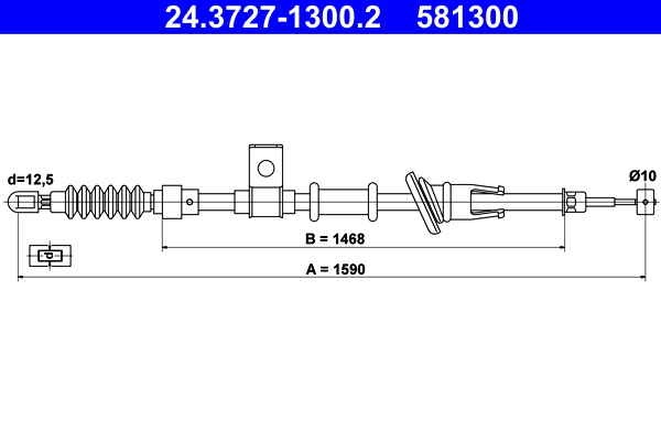 Handremkabel ATE 24.3727-1300.2