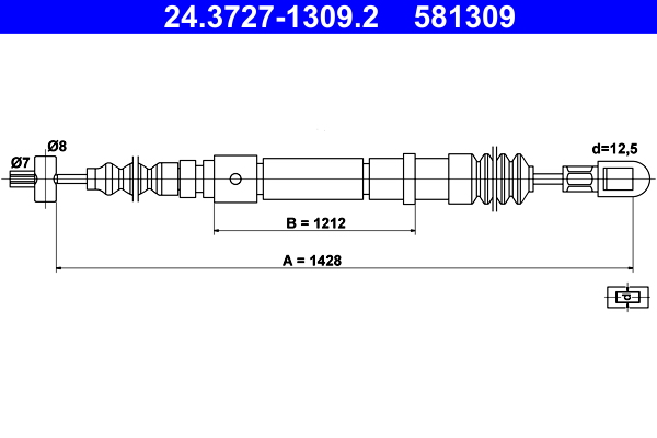 Handremkabel ATE 24.3727-1309.2