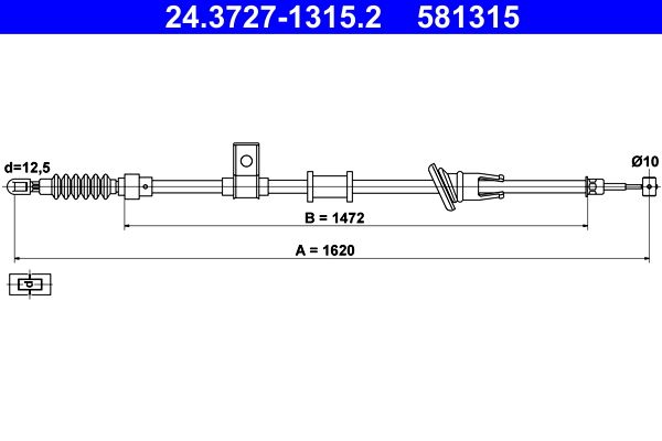 Handremkabel ATE 24.3727-1315.2