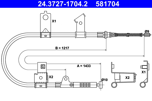 Handremkabel ATE 24.3727-1704.2