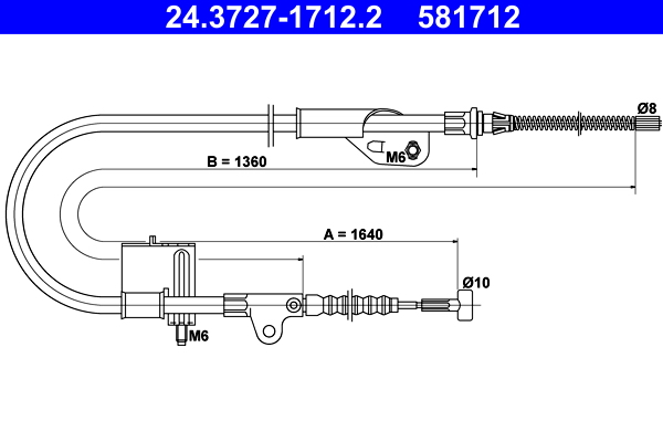 Handremkabel ATE 24.3727-1712.2