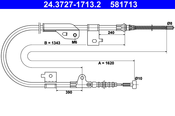 Handremkabel ATE 24.3727-1713.2