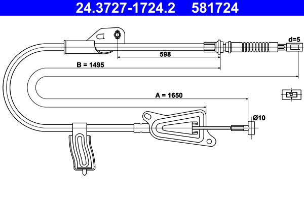 Handremkabel ATE 24.3727-1724.2