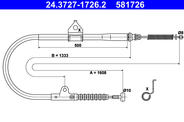 Handremkabel ATE 24.3727-1726.2