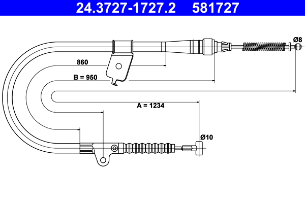 Handremkabel ATE 24.3727-1727.2