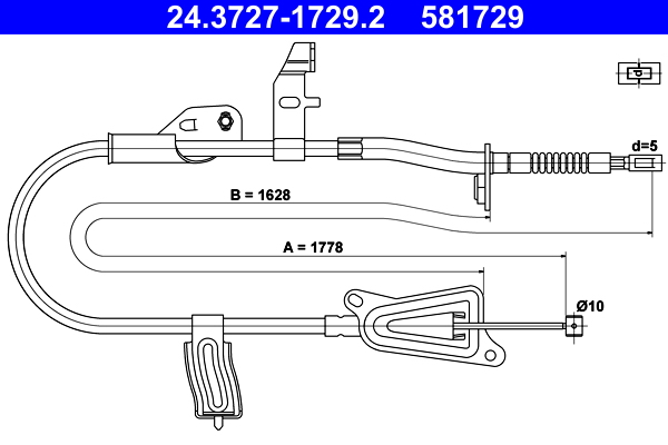 Handremkabel ATE 24.3727-1729.2