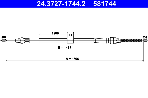 Handremkabel ATE 24.3727-1744.2