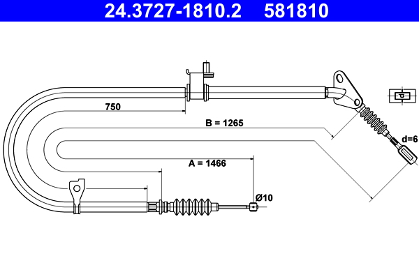 Handremkabel ATE 24.3727-1810.2