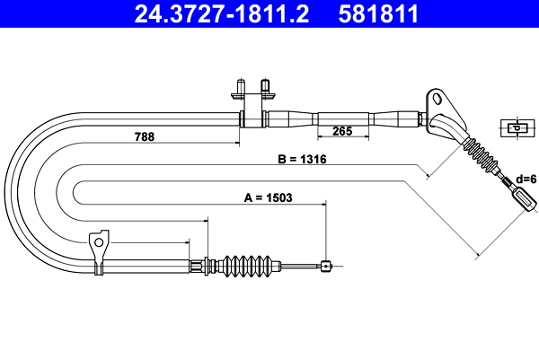 Handremkabel ATE 24.3727-1811.2