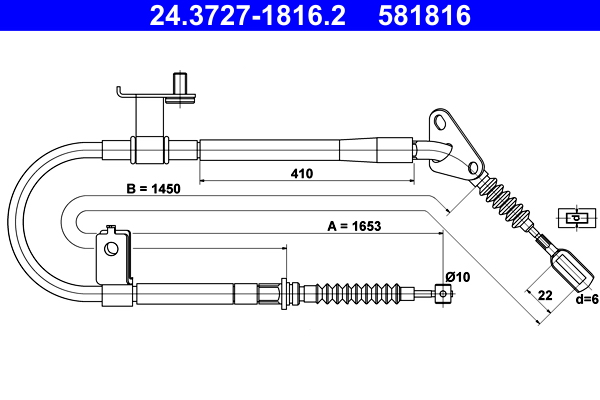 Handremkabel ATE 24.3727-1816.2