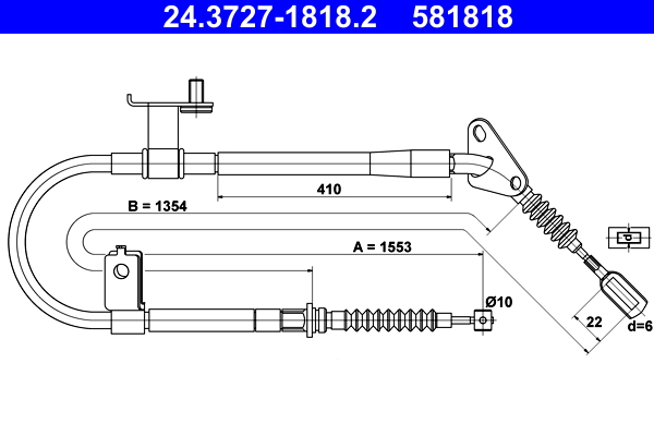 Handremkabel ATE 24.3727-1818.2