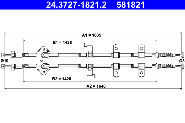 Handremkabel ATE 24.3727-1821.2