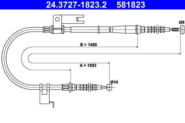 Handremkabel ATE 24.3727-1823.2