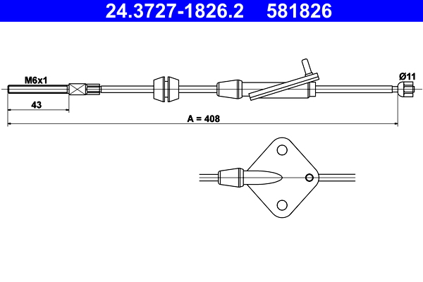 Handremkabel ATE 24.3727-1826.2