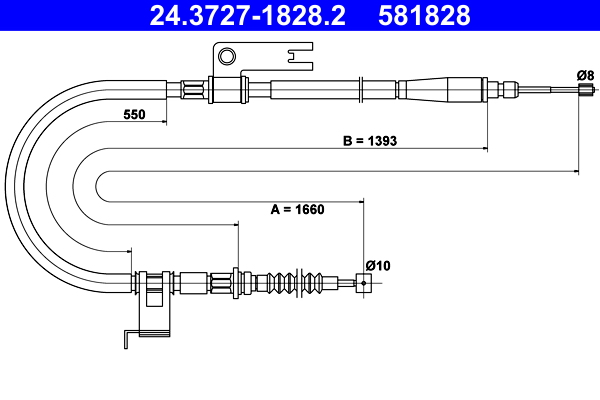 Handremkabel ATE 24.3727-1828.2