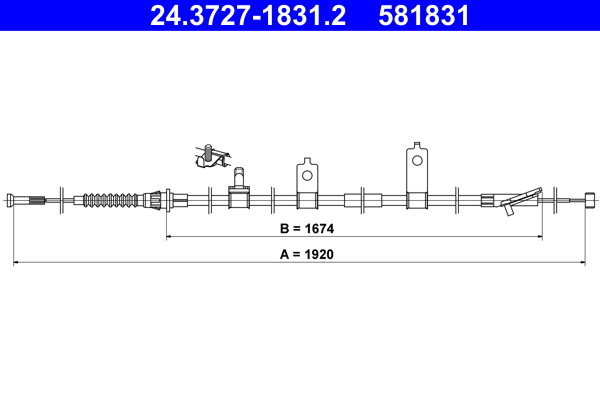 Handremkabel ATE 24.3727-1831.2